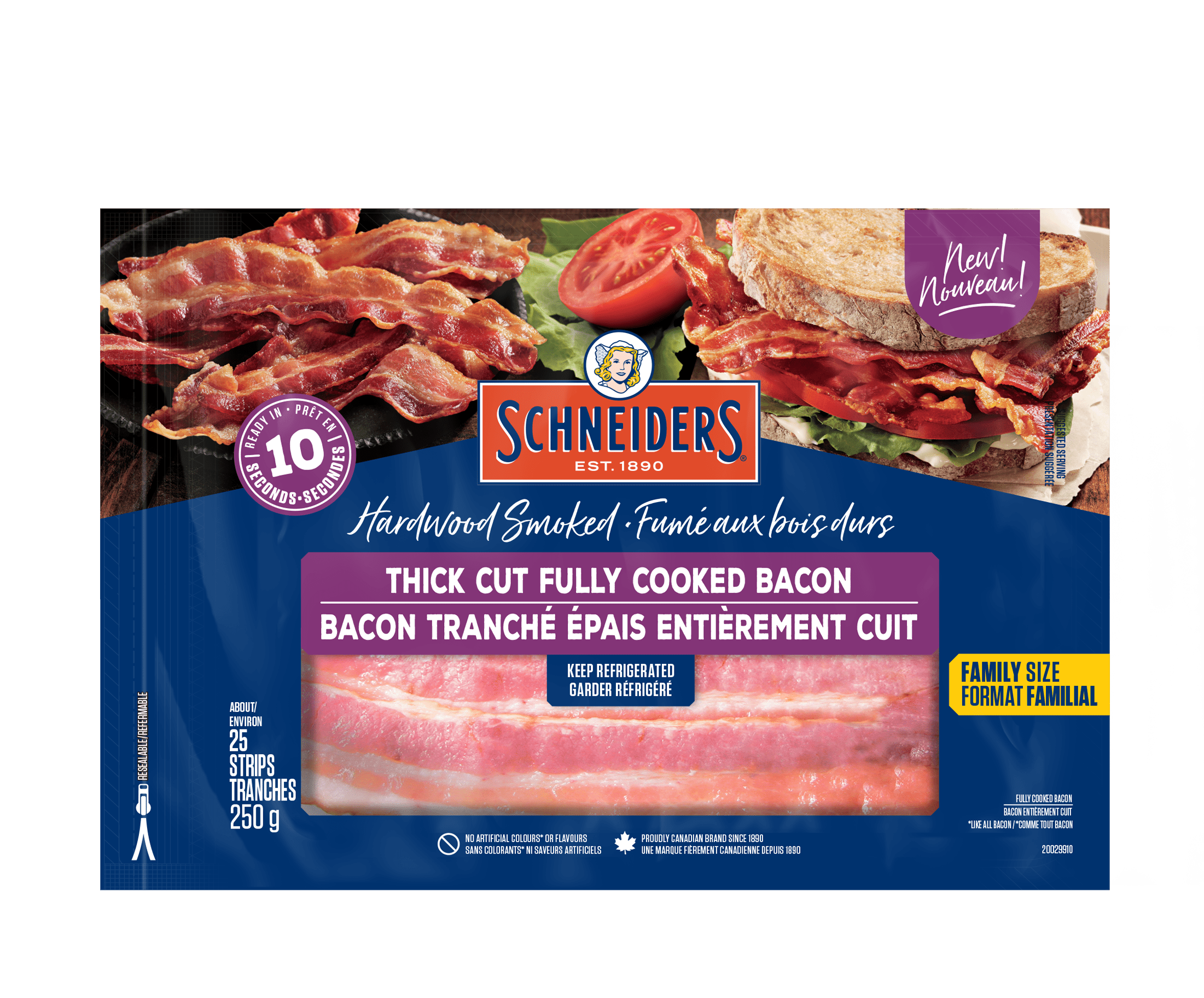 Thick Cut Fully Cooked Bacon Family Size