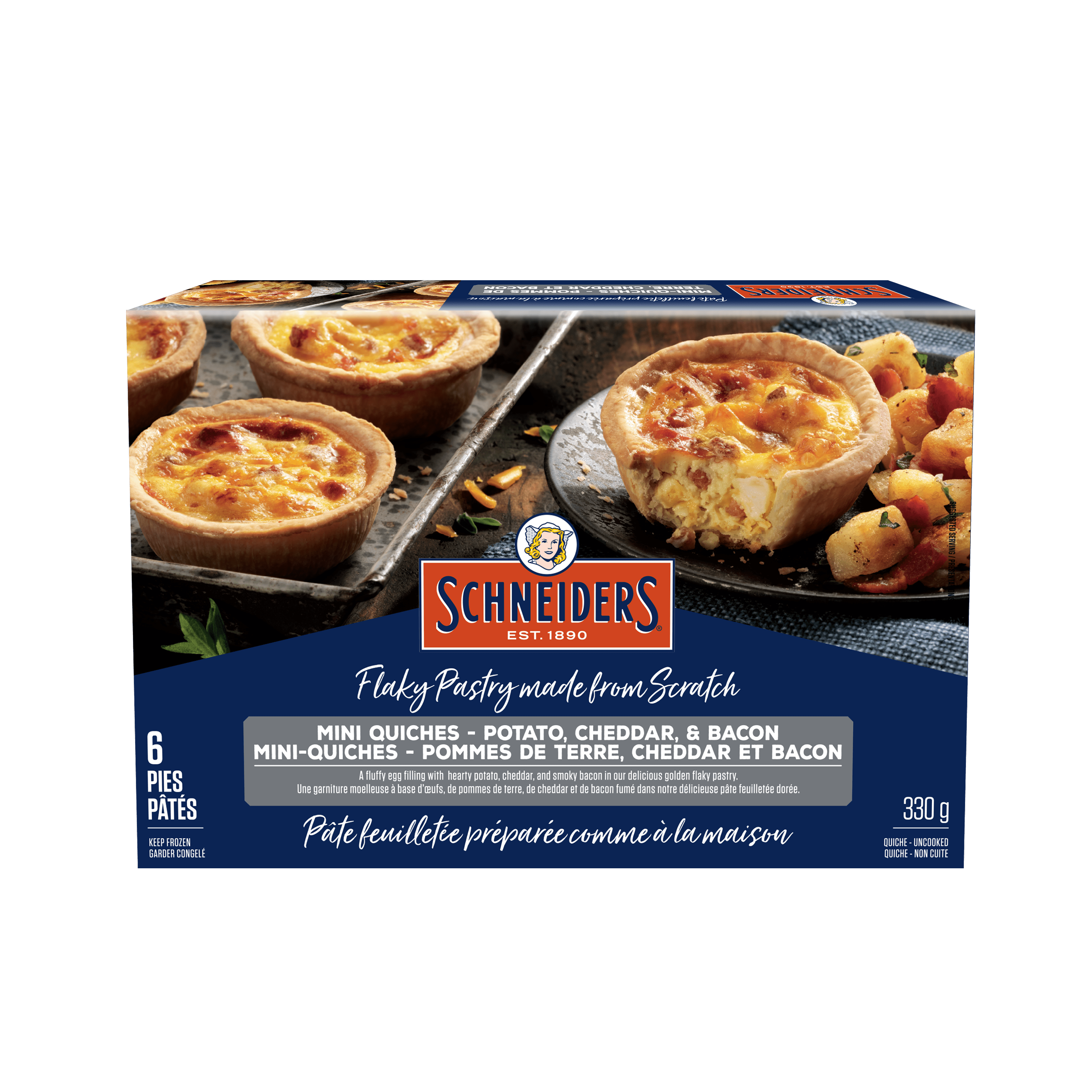 Mini-quiches au bacon, cheddar et pommes de terre