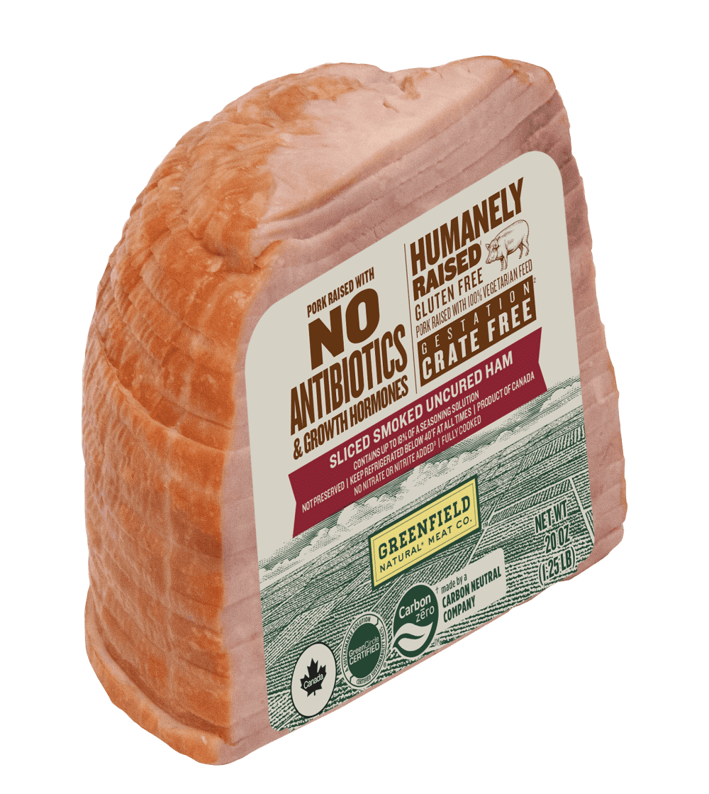 Sliced smoked uncured ham