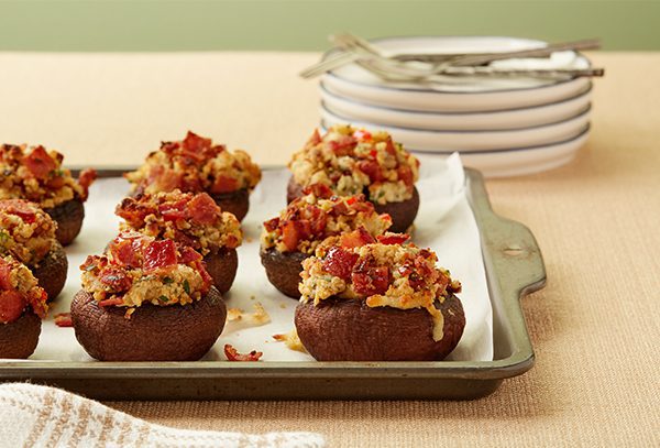 Bacon Two Bite Stuffed Mushrooms