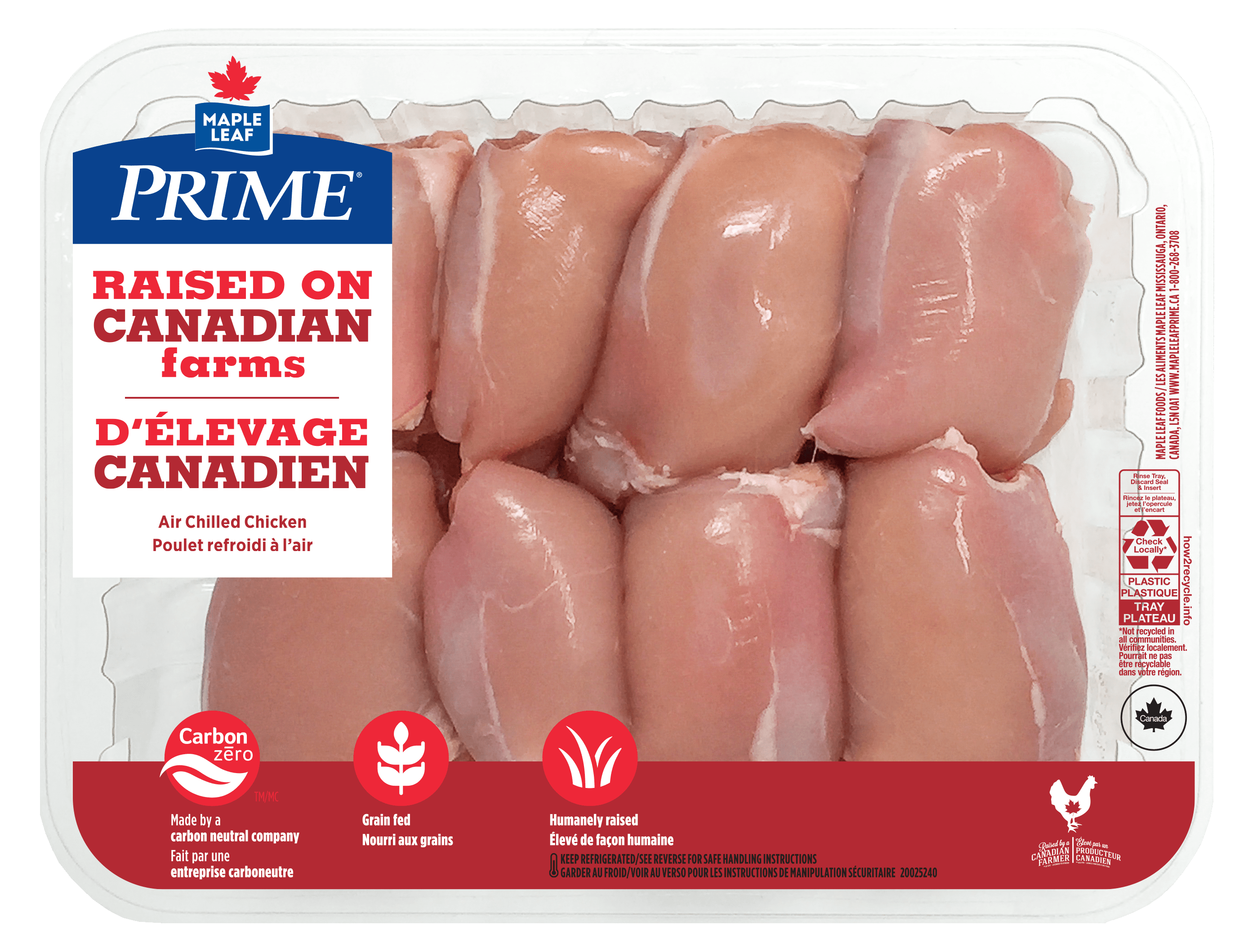 boneless skinless raised on canadian farms chicken thighs