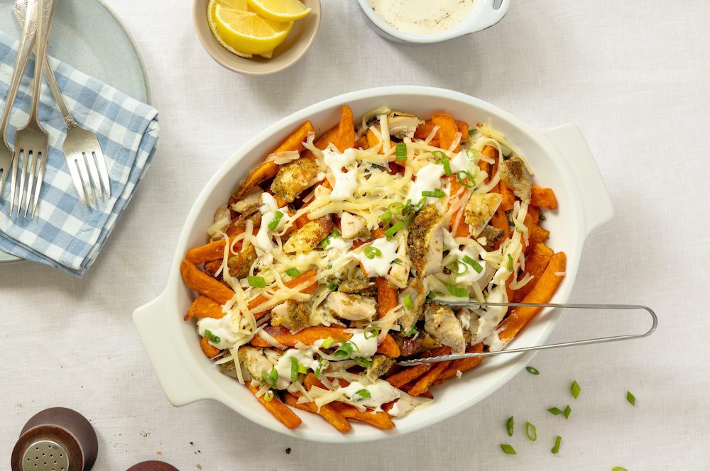 Lemon Pepper Sweet Potato Poutine