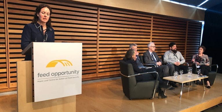 People on stage at Feed Opportunity event