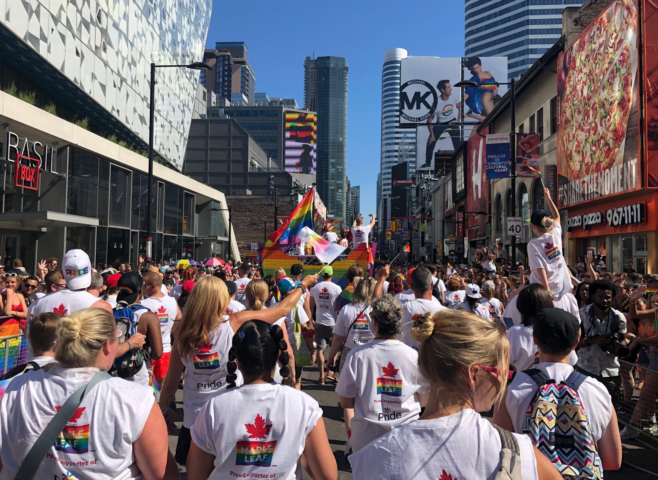 Maple Leaf employees at Pride Parade