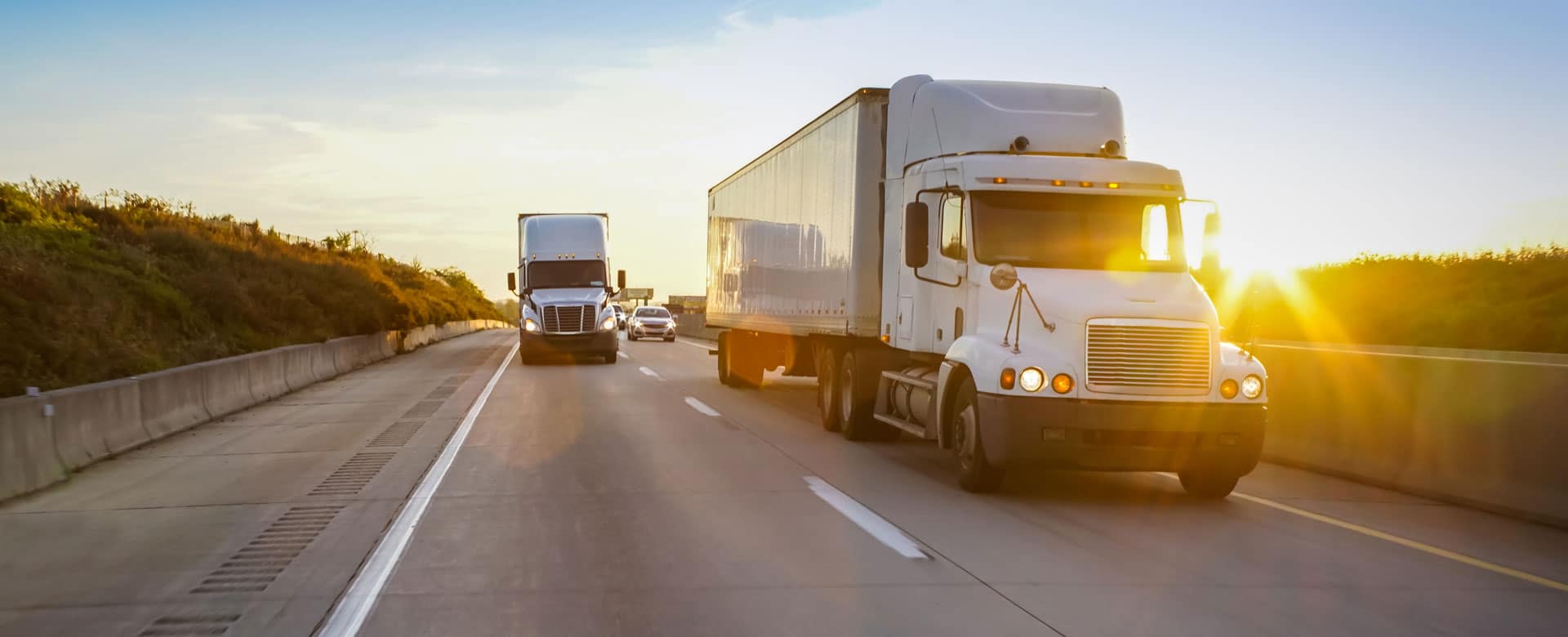 Trucks on a highway