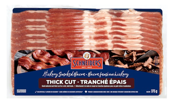Schneiders thick cut hickory smoked bacon