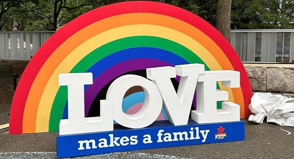 Maple Leaf's "Love Makes a Family" sign