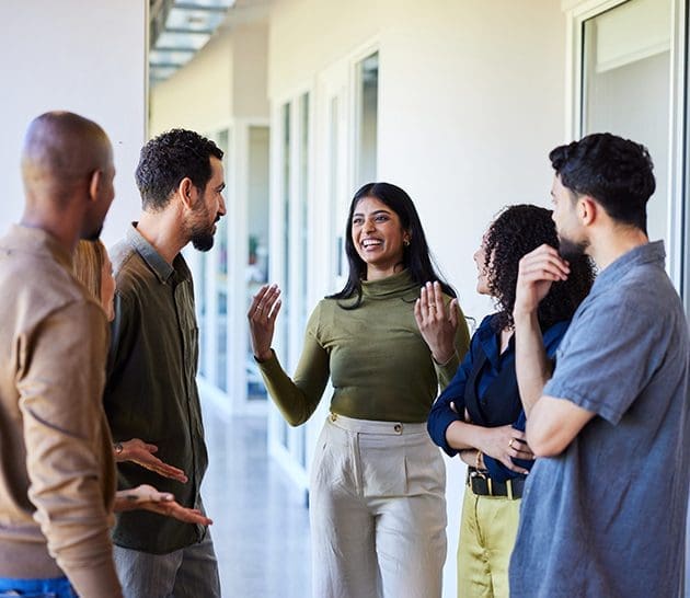 Group of members talking