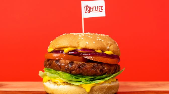 Lightlife Burger with Flag