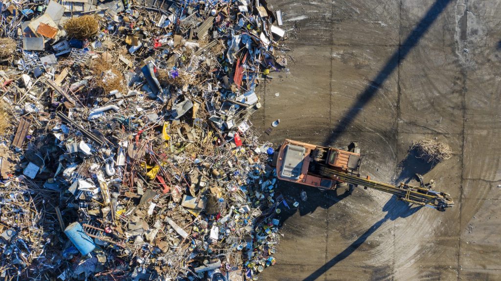 Aerial view of landfill